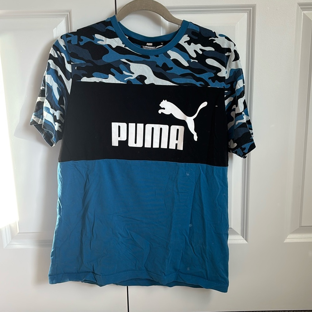 Blue Camouflage Block Tee Shirt